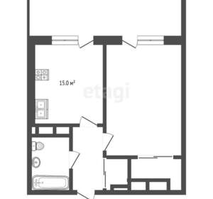 1-к квартира, вторичка, 57м2, 3/7 этаж