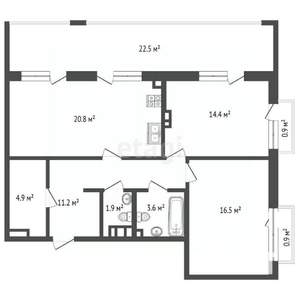 2-к квартира, вторичка, 97м2, 6/7 этаж