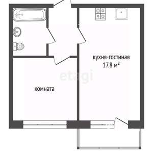 1-к квартира, вторичка, 37м2, 12/14 этаж