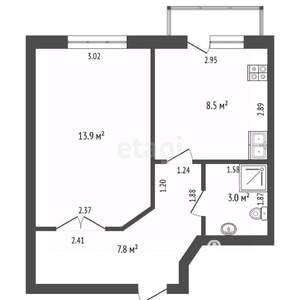 1-к квартира, вторичка, 36м2, 2/5 этаж