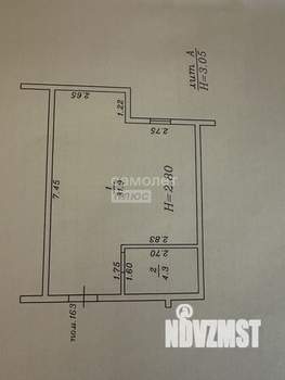 Студия квартира, вторичка, 36м2, -1/9 этаж
