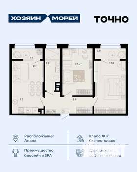 3-к квартира, вторичка, 71м2, 5/8 этаж