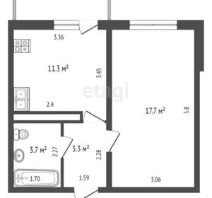 1-к квартира, вторичка, 39м2, 9/16 этаж