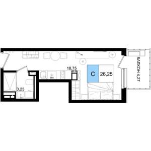 Студия квартира, вторичка, 26м2, 8/9 этаж