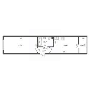 1-к квартира, вторичка, 39м2, 1/6 этаж