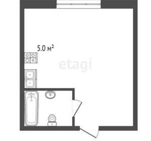 Студия квартира, вторичка, 34м2, 1/5 этаж