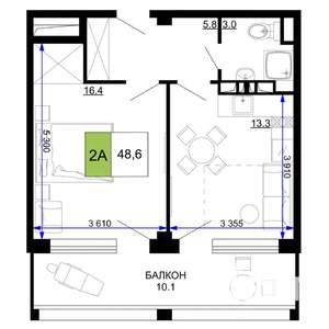 2-к квартира, вторичка, 49м2, 7/9 этаж