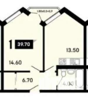 1-к квартира, вторичка, 40м2, 14/16 этаж