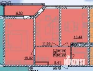 2-к квартира, вторичка, 62м2, 3/5 этаж