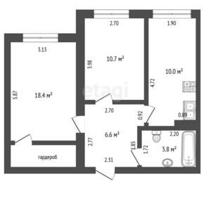 2-к квартира, вторичка, 46м2, 6/10 этаж