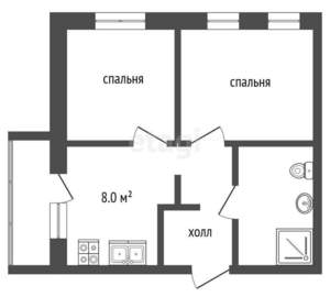 2-к квартира, вторичка, 60м2, 7/9 этаж
