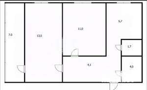 2-к квартира, вторичка, 48м2, 3/5 этаж