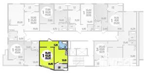 1-к квартира, вторичка, 46м2, 3/16 этаж