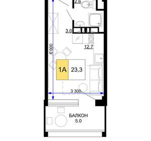1-к квартира, вторичка, 23м2, 2/9 этаж