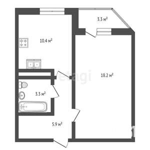 1-к квартира, вторичка, 41м2, 5/14 этаж