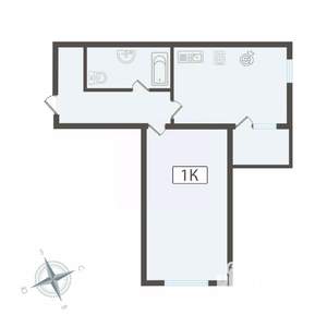 1-к квартира, вторичка, 45м2, 3/16 этаж