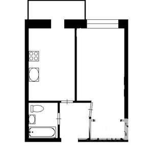1-к квартира, вторичка, 43м2, 5/9 этаж
