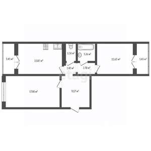 2-к квартира, вторичка, 65м2, 7/16 этаж