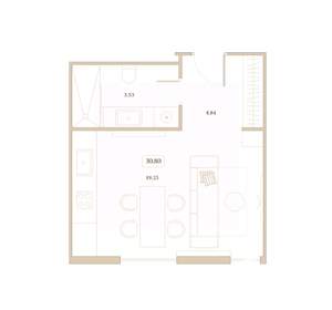 Студия квартира, вторичка, 31м2, 1/7 этаж