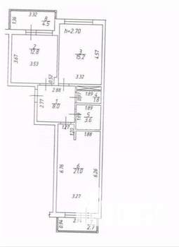 2-к квартира, вторичка, 65м2, 8/8 этаж
