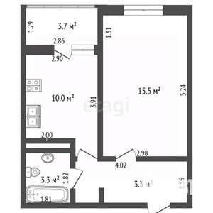 1-к квартира, вторичка, 38м2, 10/13 этаж