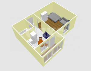 1-к квартира, вторичка, 35м2, 1/9 этаж