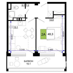 2-к квартира, вторичка, 48м2, 5/9 этаж