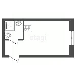 Студия квартира, вторичка, 18м2, 1/16 этаж