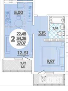 1-к квартира, вторичка, 38м2, 3/16 этаж
