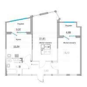 2-к квартира, вторичка, 73м2, 4/4 этаж