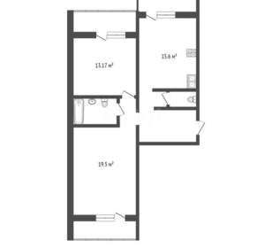 2-к квартира, вторичка, 65м2, 10/16 этаж