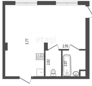 Студия квартира, вторичка, 41м2, 1/11 этаж
