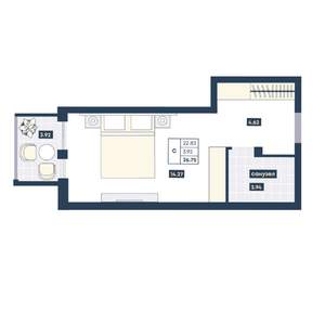 Студия квартира, вторичка, 28м2, 6/9 этаж