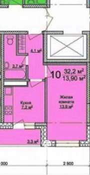 1-к квартира, вторичка, 33м2, 2/9 этаж