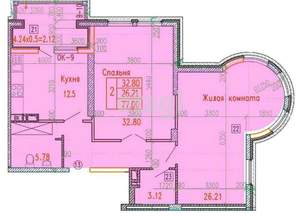 2-к квартира, вторичка, 87м2, 12/12 этаж