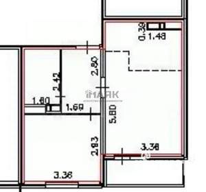 1-к квартира, вторичка, 41м2, 7/16 этаж