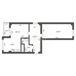 1-к квартира, вторичка, 53м2, 5/7 этаж