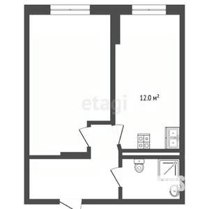 1-к квартира, вторичка, 35м2, 2/9 этаж