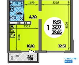 1-к квартира, вторичка, 40м2, 3/18 этаж