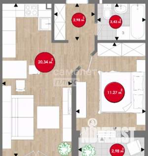 1-к квартира, вторичка, 42м2, 2/18 этаж