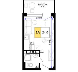 1-к квартира, вторичка, 24м2, 2/9 этаж