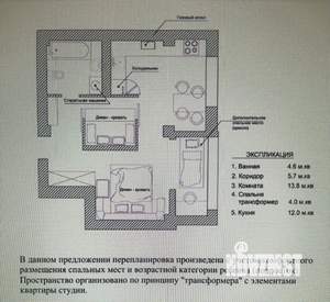 1-к квартира, вторичка, 40м2, 1/9 этаж