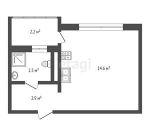 Студия квартира, вторичка, 23м2, 3/7 этаж