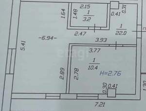 1-к квартира, вторичка, 47м2, 1/6 этаж