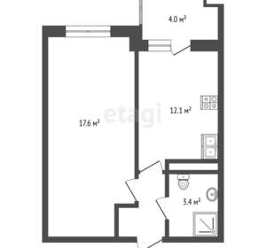 1-к квартира, вторичка, 37м2, 7/7 этаж