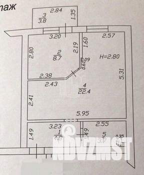 1-к квартира, вторичка, 43м2, 3/4 этаж