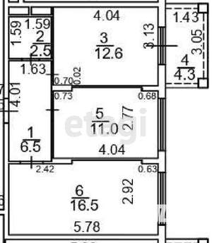 2-к квартира, вторичка, 49м2, 4/5 этаж