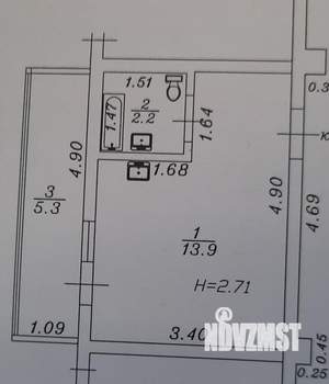 Студия квартира, вторичка, 22м2, 2/6 этаж