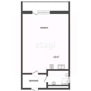 Студия квартира, вторичка, 30м2, 15/20 этаж