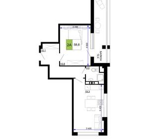 2-к квартира, вторичка, 59м2, 3/9 этаж
